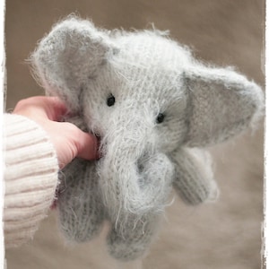 ELEPHANT knitting PATTERN pdf, knitted animal toy