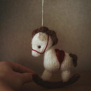 ROCKING HORSE Knitting Pattern PDF, Christmas Tree Ornament