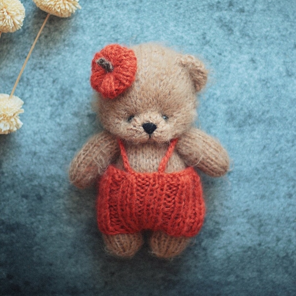Easy Knitting PATTERN for beginners, halloween PUMPKIN outfit for Teddy Bear