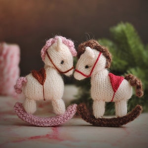 Knitting ROCKING Horse PATTERN pdf, Christmas knitted decoration