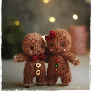 Knitting GINGERBREAD man PATTERN pdf, knitted Christmas toy, Christmas tree decoration, cute christmas amigurumi doll