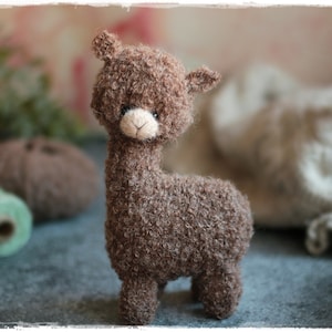 Knitting PATTERN Alpaca, Knitted animal toy, 8in. Easy knitting. PDF