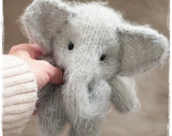 ELEPHANT knitting PATTERN pdf, knitted animal toy