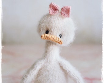 Goose, knitting PATTERN PDF, knitted animal toy, 20cm, knit cute goose, knitting tutorial