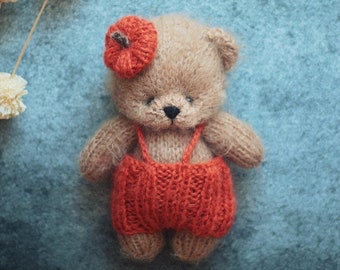 Easy Knitting PATTERN for beginners, halloween PUMPKIN outfit for Teddy Bear