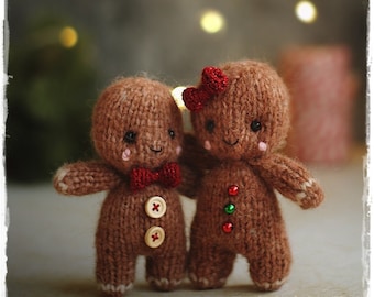 Knitting GINGERBREAD man PATTERN pdf, knitted Christmas toy, Christmas tree decoration, cute christmas amigurumi doll