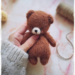 Retro Teddy Bear, Knitting PATTERN, pdf. Knitted animal Toy