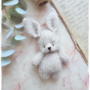 Little Rabbit, Small Knitting Bunny PDF PATTERN, knitted animal toys image 1