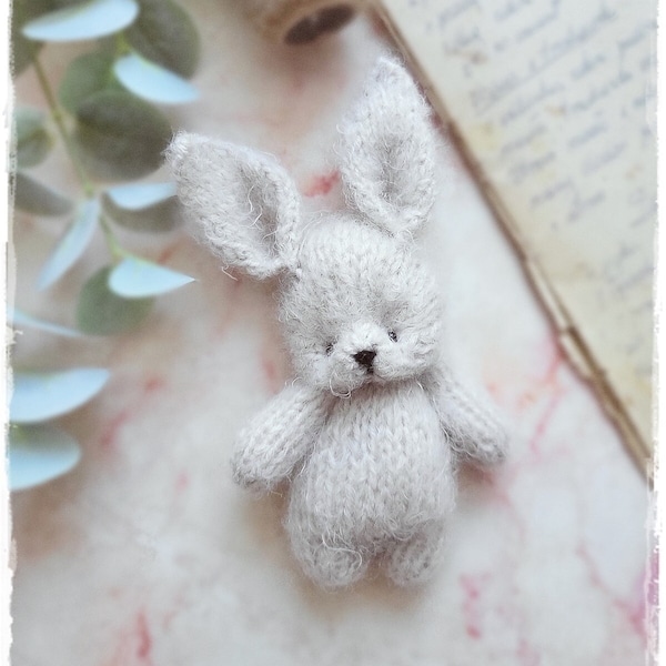 Little Rabbit, Small Knitting Bunny PDF PATTERN, knitted animal toys