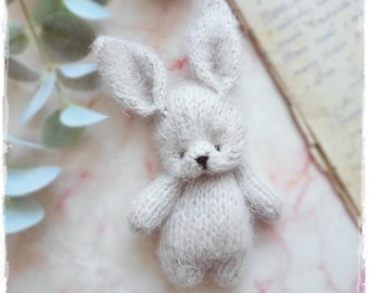 Little Rabbit, Small Knitting Bunny PDF PATTERN, knitted animal toys