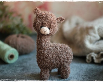 Knitting PATTERN Alpaca, Knitted animal toy, 8in. Easy knitting. PDF