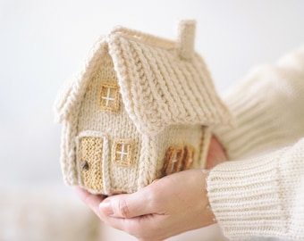 Winter House KNITTING PATTERN pdf. Little knitted home tutorial