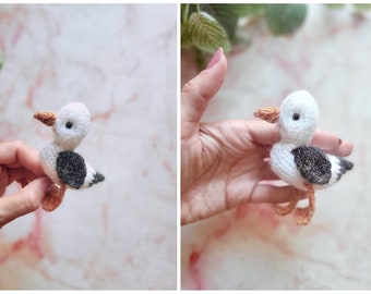 SEAGULL knitting PATTERN PDF, knitted animal toy