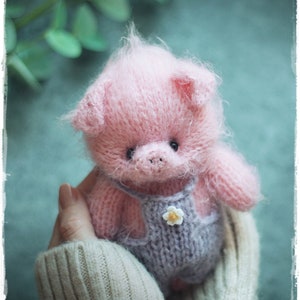 PIG knitting PATTERN pdf, Knitted animal TOYS 7 inch image 3