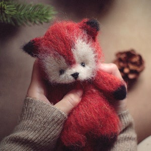 FOX knitting PATTERN pdf, Knitted animal toy tutorial