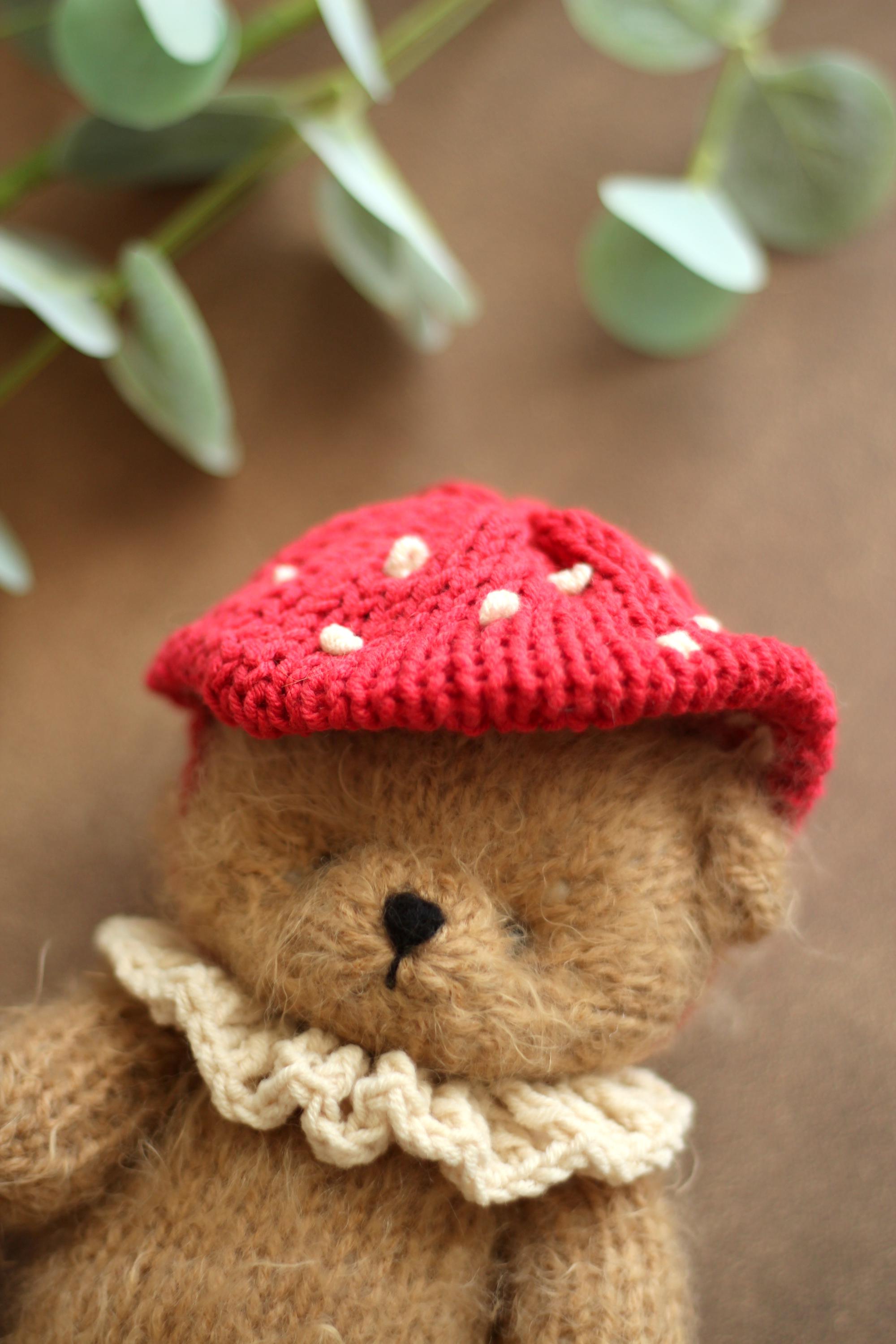 PDF, Knitted Toadstool Outfit PATTERN for Teddy Bear, Mushroom Hat ...