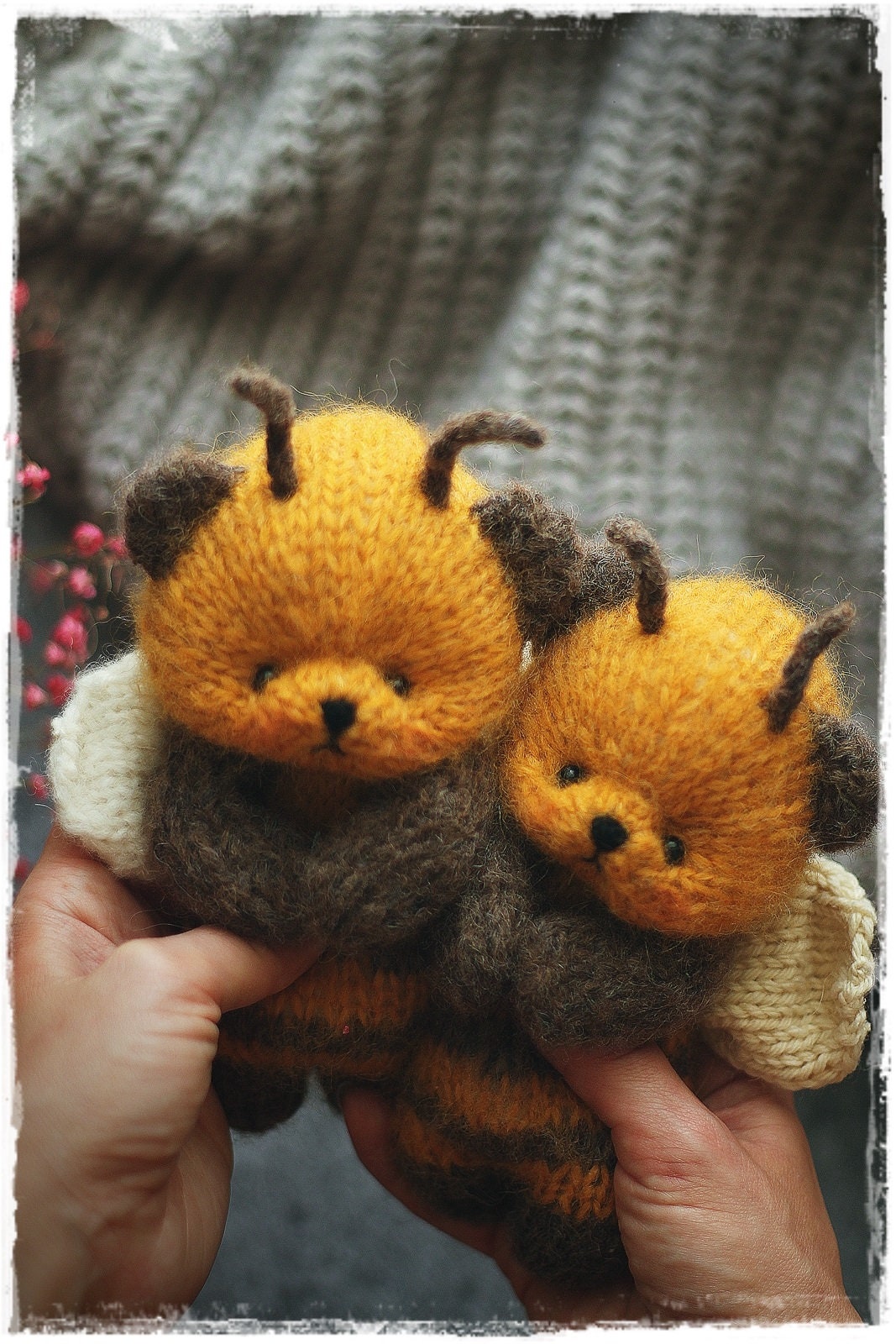 Bumble Bee Knitting Pattern PDF Tutorial, Teddy Bear Toy for Nursery ...
