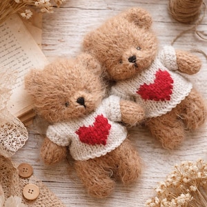 PATRÓN PDF, Fácil y rápido, jersey de corazón para osito de peluche para principiantes