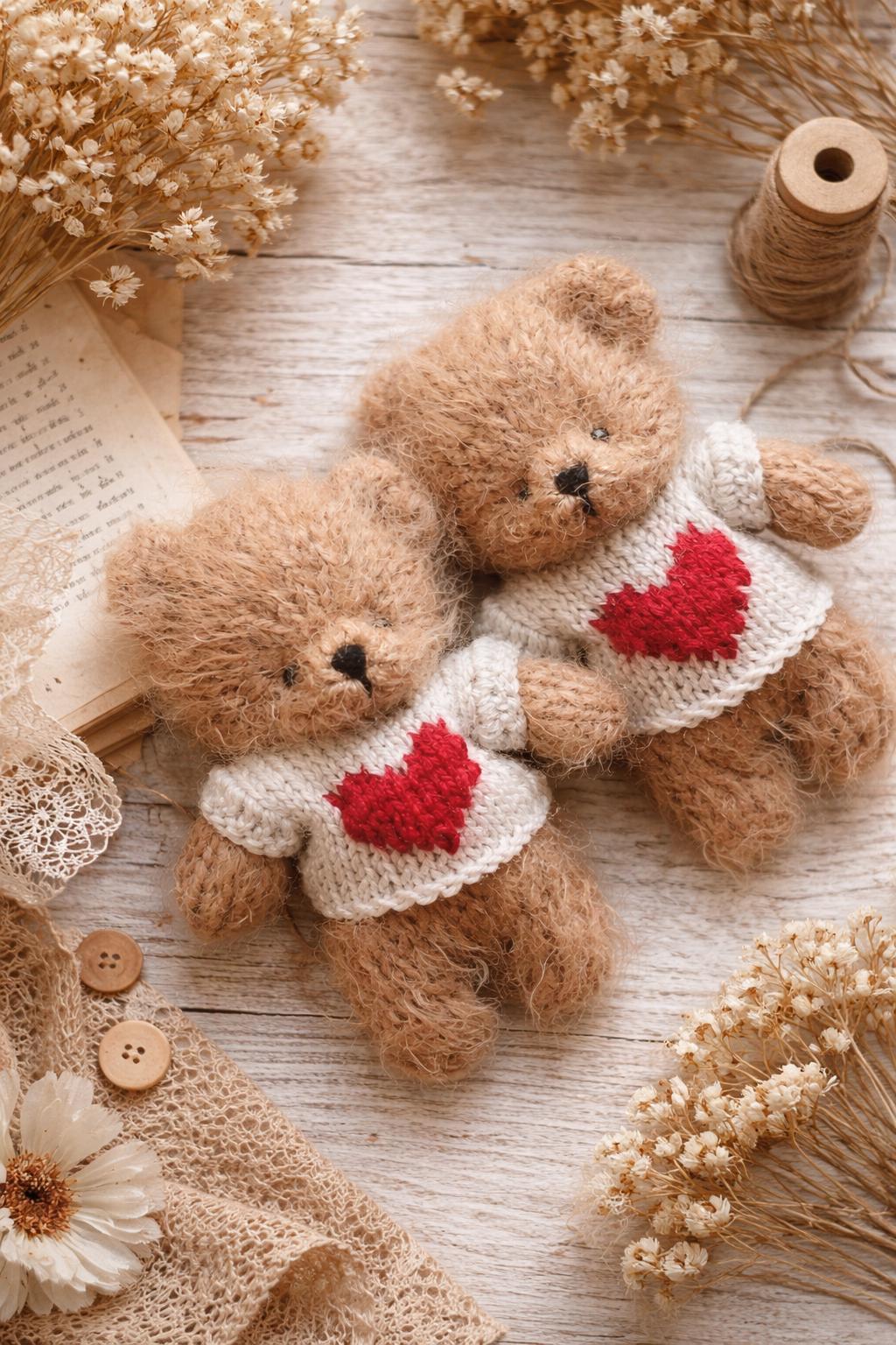 Kit De Tricot Ours Torsadé - Pour Débutants - Comprend Fil Polyester Et Aiguilles - Projet Créatif Relaxant DIY