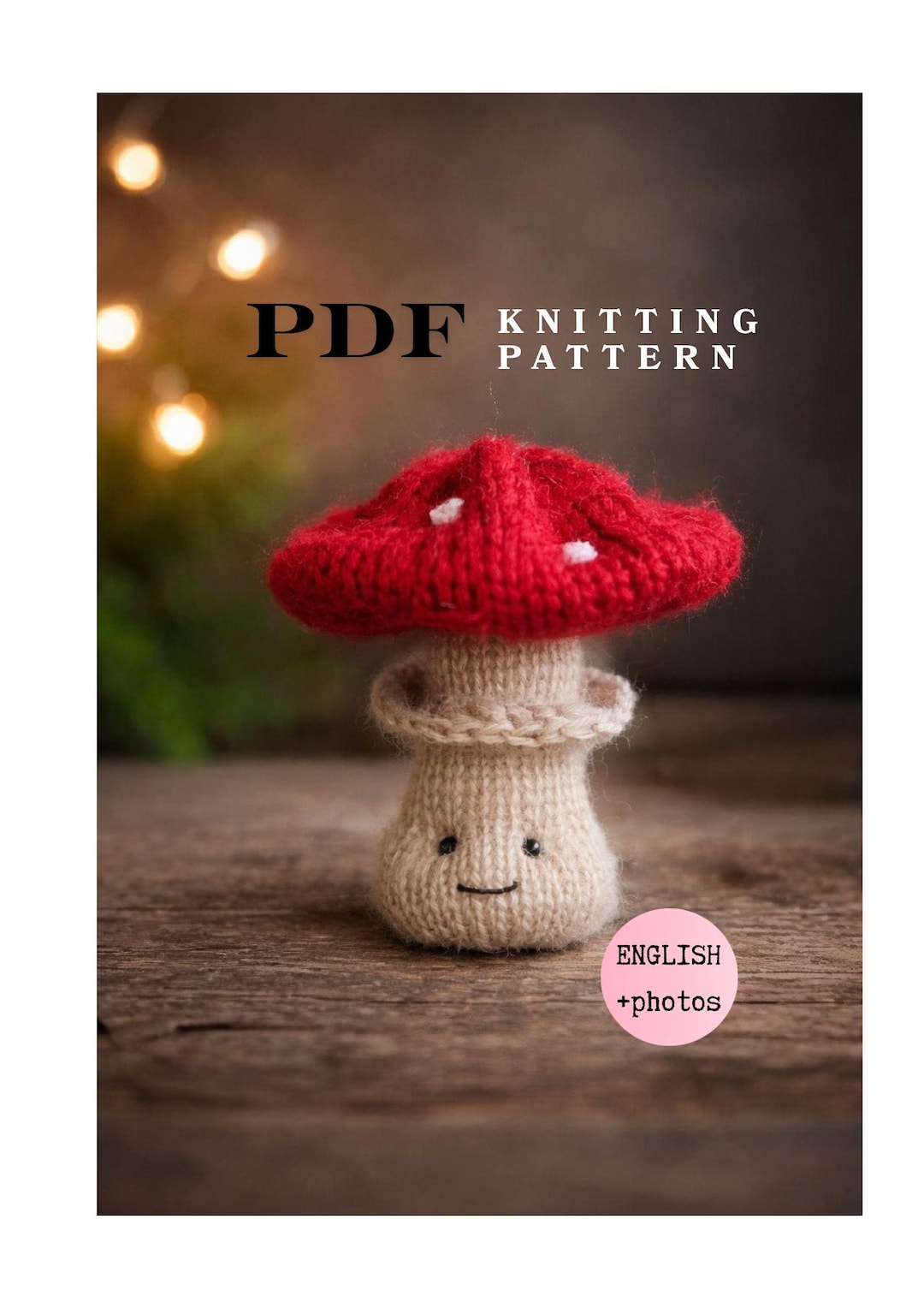 PDF, Knitting TOADSTOOL Mushroom, Knitted, Crochet PATTERN , Knitted ...