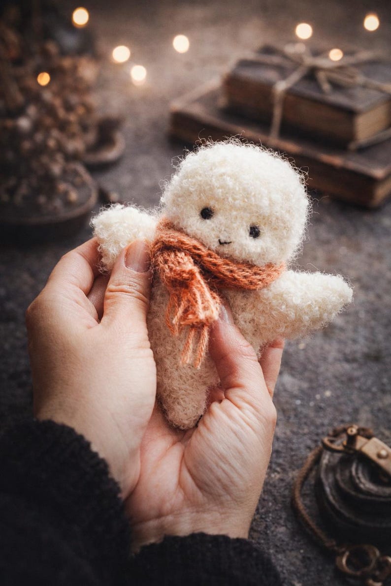 PDF-Strickanleitung für ein Gespenst • 14 cm großes Halloween-Plüschtier • anfängerfreundlich, weich gestrickt Bild 1