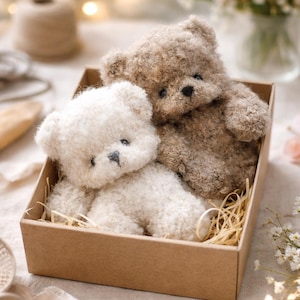 PDF, Easy and quick knitted PATTERN Teddy Bear, knitting boucle stuffed animal