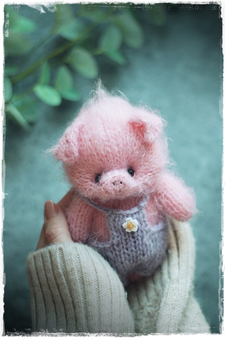 PIG knitting PATTERN pdf, Knitted animal TOYS 7 inch image 3