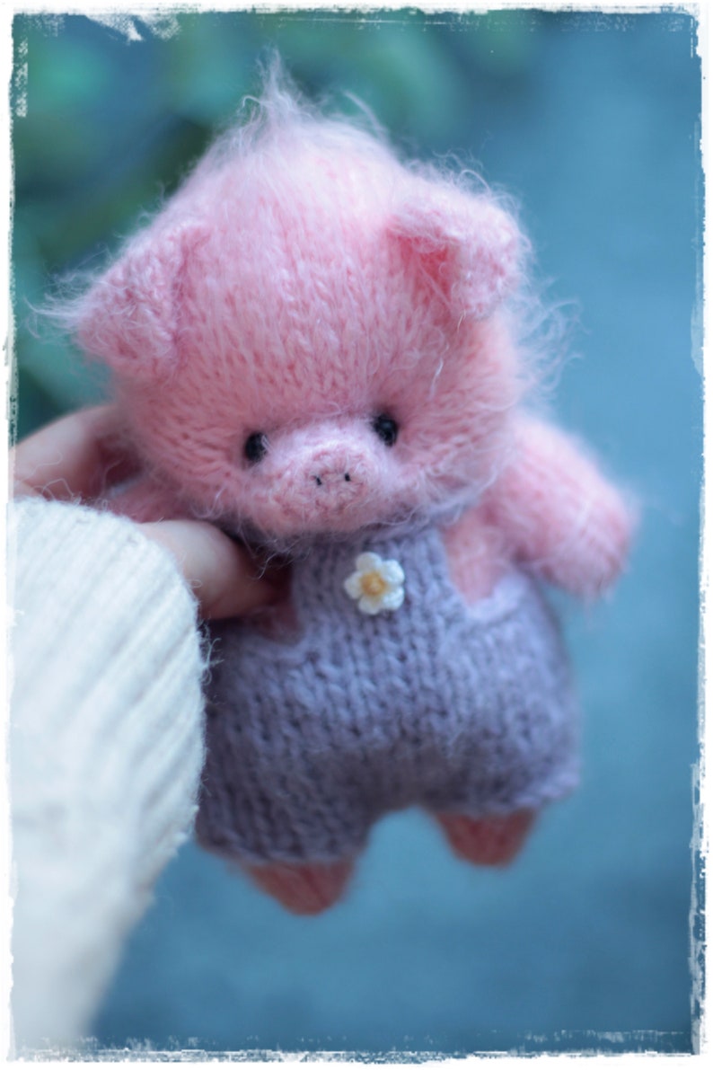 PIG knitting PATTERN pdf, Knitted animal TOYS 7 inch image 6