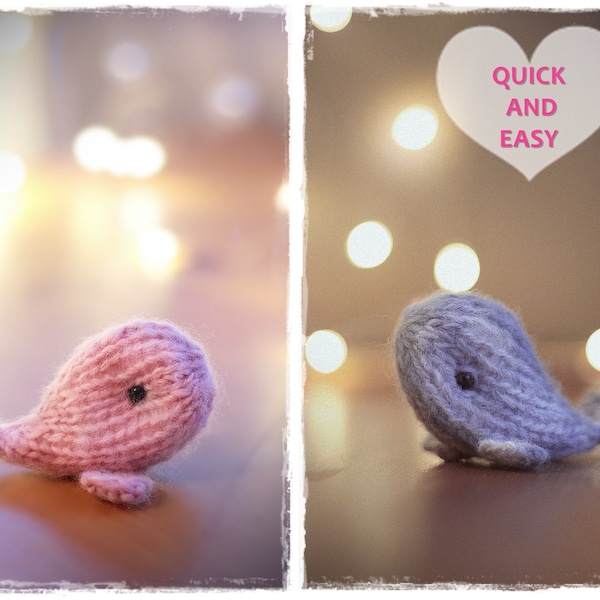 Little WHALE, knitting PATTERN, knitted animal toy