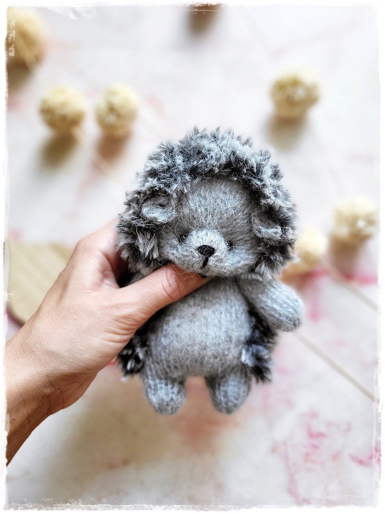 HEDGEHOG, knitting PATTERN pdf. knitted animal toy mushroom pattern 画像 5