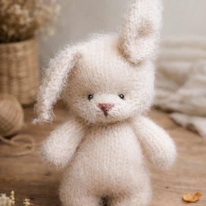 Rabbit Knitting Pattern PDF, Knitted Animal Toy, Easy Easter Knit Pattern