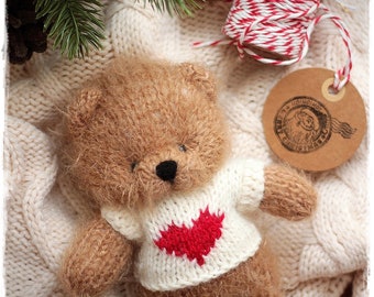 PATTERN PDF, Easy and quick, knitting heart SWEATER for Teddy Bear for beginners