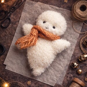 PDF-Strickanleitung für ein Gespenst • 14 cm großes Halloween-Plüschtier • anfängerfreundlich, weich gestrickt Bild 2