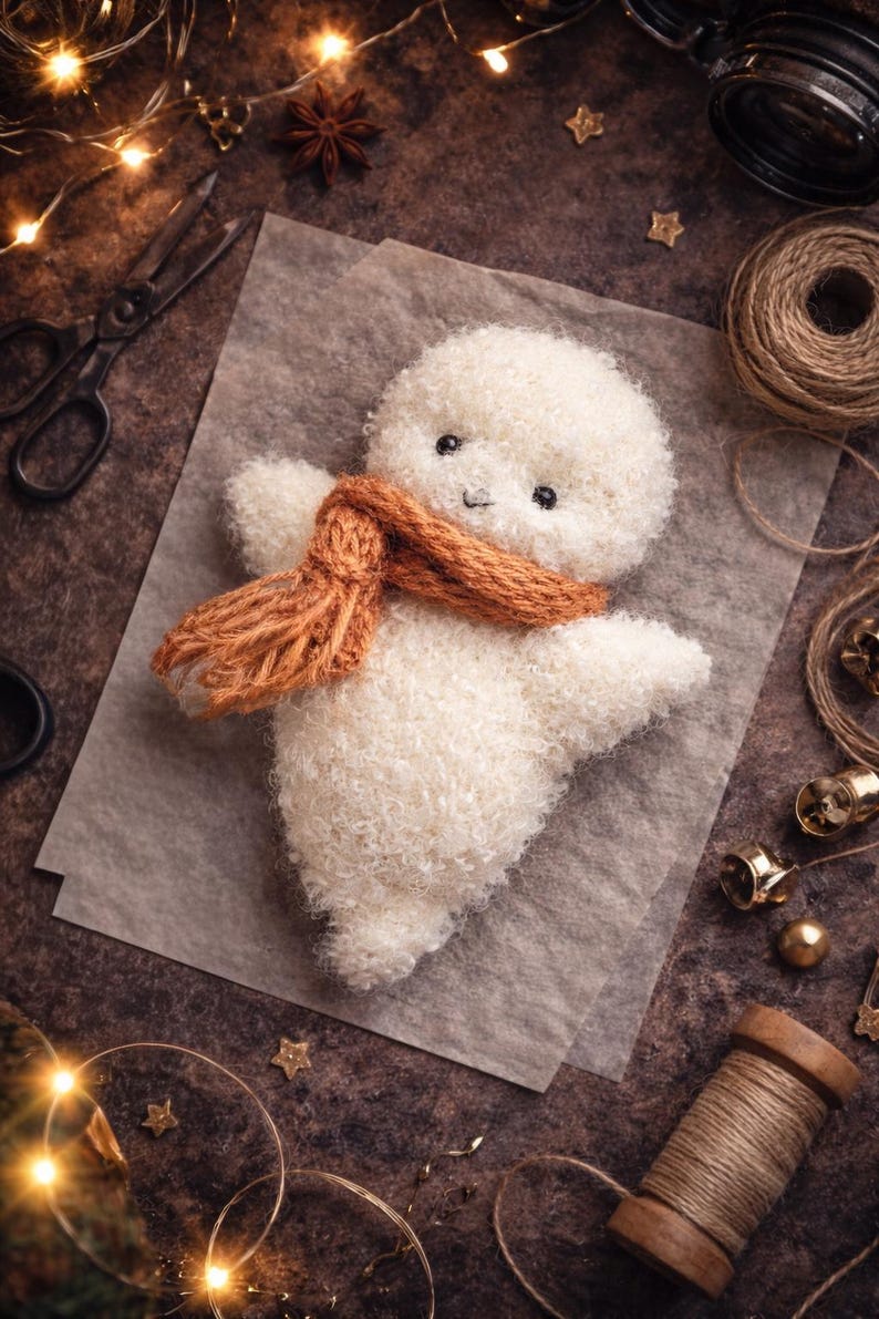 PDF-Strickanleitung für ein Gespenst • 14 cm großes Halloween-Plüschtier • anfängerfreundlich, weich gestrickt Bild 2