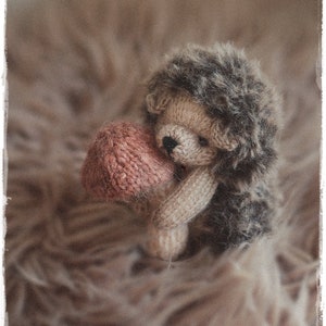 HEDGEHOG, knitting PATTERN pdf. knitted animal toy mushroom pattern 画像 4