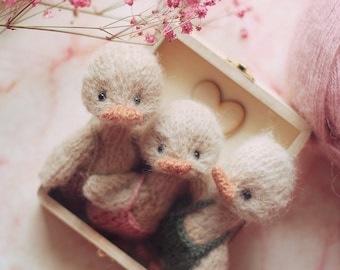 Tiny Little GOOSE tricot PATTERN PDF 4.33'' 11cm tricoté tutoriel de jouet animal mignon