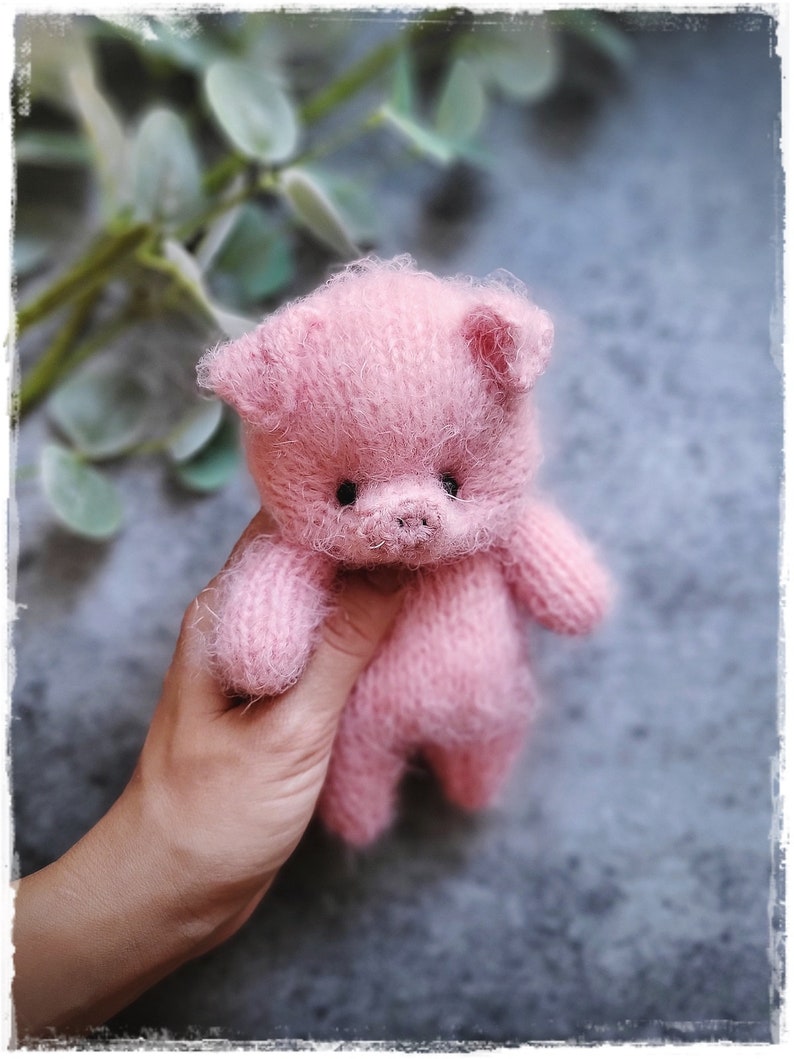 PIG knitting PATTERN pdf, Knitted animal TOYS 7 inch image 4