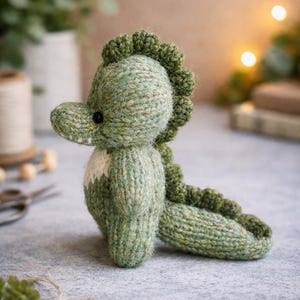 PDF, Cocodrilo, PATRÓN de tejido, juguete de animal de punto, 14cm, dragón de punto, tejido suave