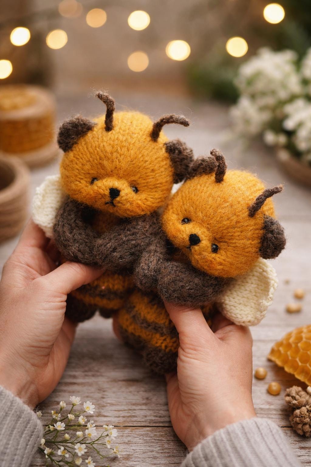 Bumble Bee Knitting Pattern PDF Tutorial, Teddy Bear Toy for Nursery ...