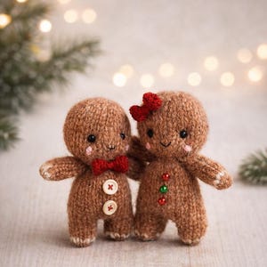 PDF, Gingerbread Knitting Pattern • Flat Knit on 2 Needles • Christmas Toy • Ornament 13cm