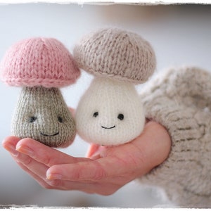 MUSHROOM knitting PATTERN pdf, knitted AUTUMN toy tutorial crochet element image 1