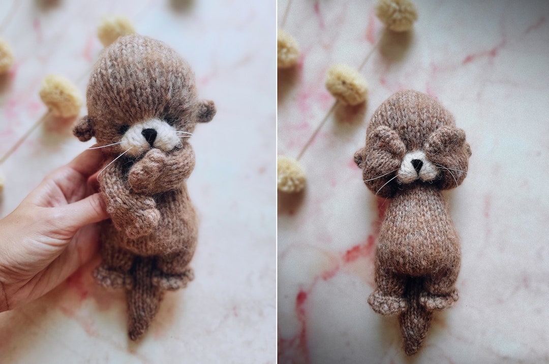 Knitting OTTER, Knitted Animal Toy, PDF Pattern, Tutorial, Plushie