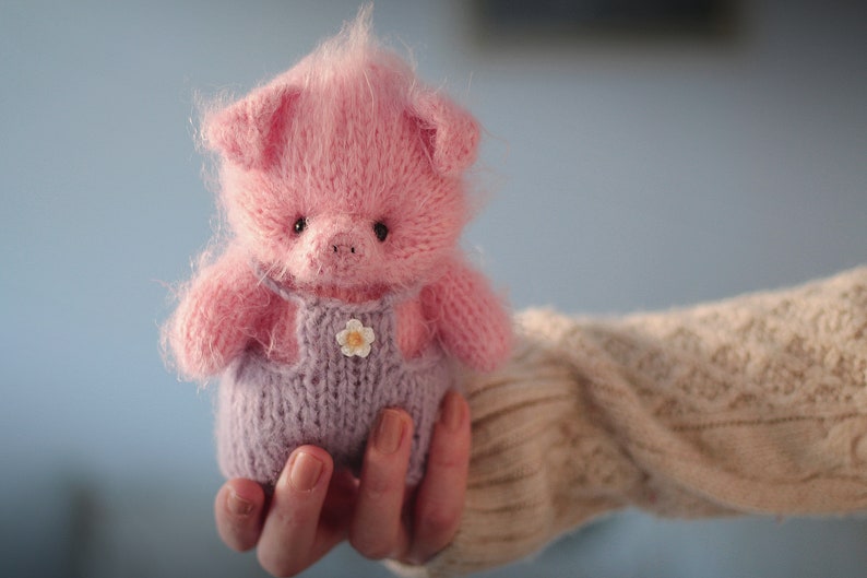 PIG knitting PATTERN pdf, Knitted animal TOYS 7 inch image 5