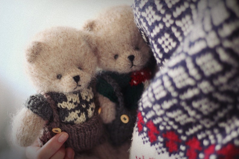 Teddy Bear, knitting PATTERN PDF, knitted animal toy, 23cm, knit cute bear, knitting tutorial image 1