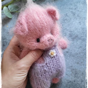 PIG knitting PATTERN pdf, Knitted animal TOYS 7 inch image 2