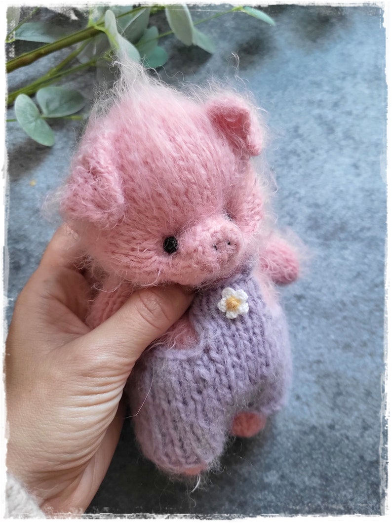 PIG knitting PATTERN pdf, Knitted animal TOYS 7 inch image 2