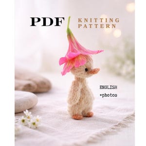 Padrão de tricô em PDF para um pequeno ganso, bichinho de pelúcia tricotado, tricô plano com 2 agulhas, ideias para decoração de quarto de bebê, 11 cm