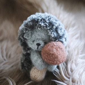 HEDGEHOG, knitting PATTERN pdf. knitted animal toy +mushroom pattern
