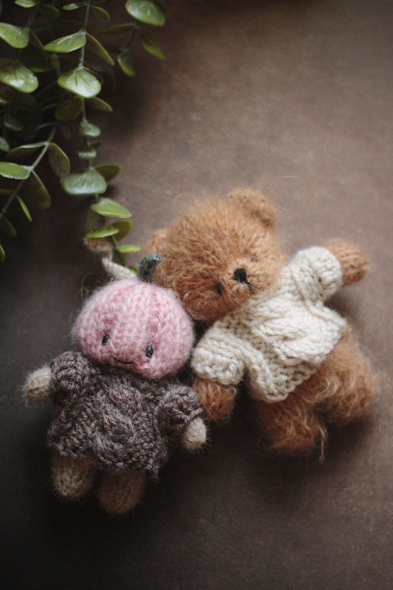 EASY and Quick Knitting Pattern Pdf Cable SWEATER for LITTLE Teddy Bear