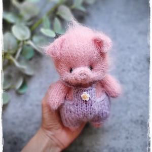 PIG knitting PATTERN pdf, Knitted animal TOYS 7 inch image 1